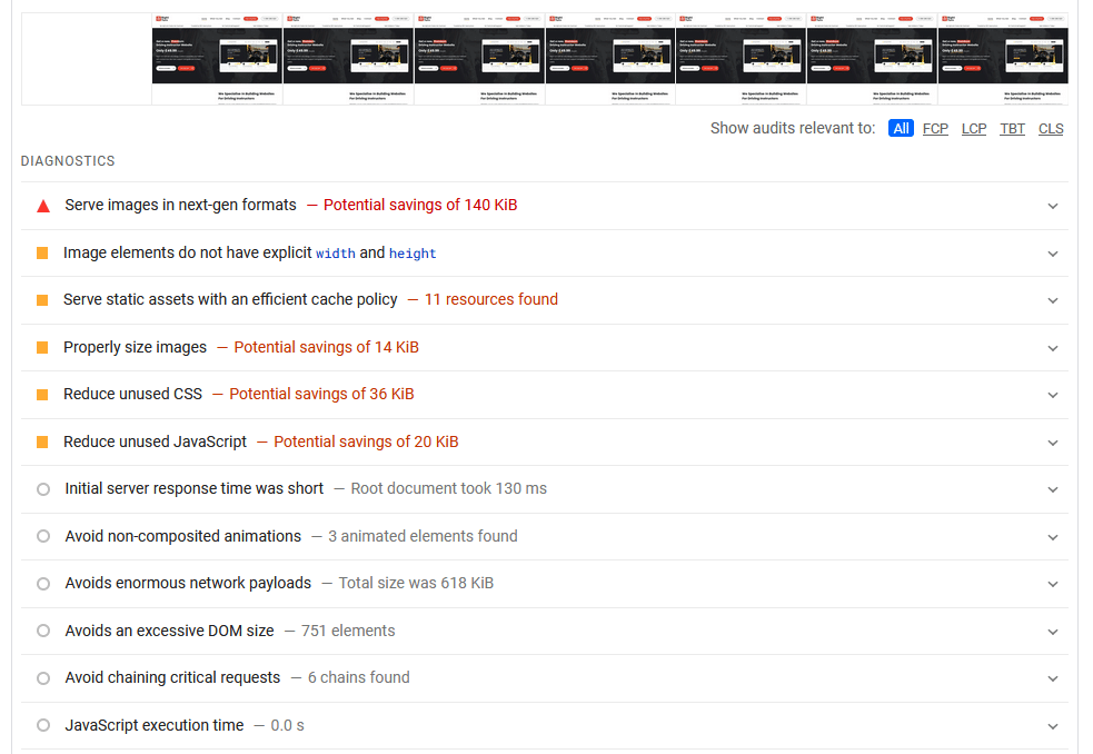Driving Instructor Website Speed